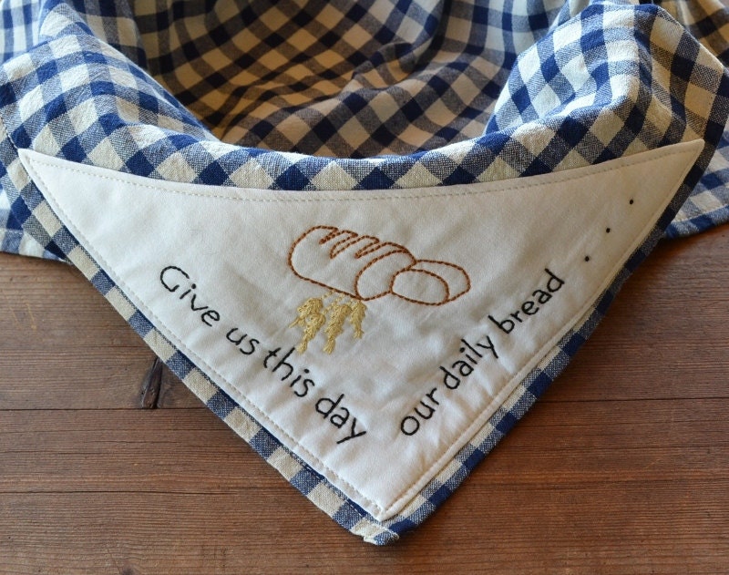 Bread Cloth Bread Basket Liner Our Daily by RyensMarketplace