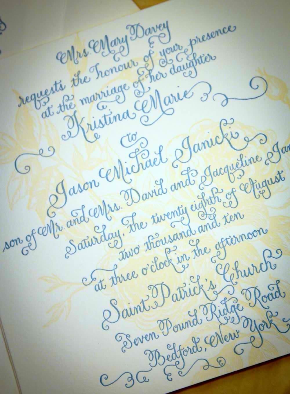 Handwritten Calligraphy Wedding Invitation - Digital Design for Print