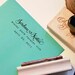 Custom Calligraphy Wedding Stamp -- Handwritten names with wedding date -- Frenchie style with Heart