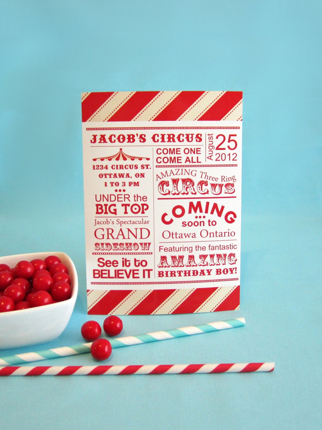Spectacular Vintage Circus Party Package - Printable Personalized Birthday .. DIY Party Printables.. svc01 - Signature Collection