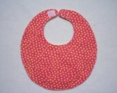 Baby Bibs, four soft layers, reversible, hot pink with yellow stars