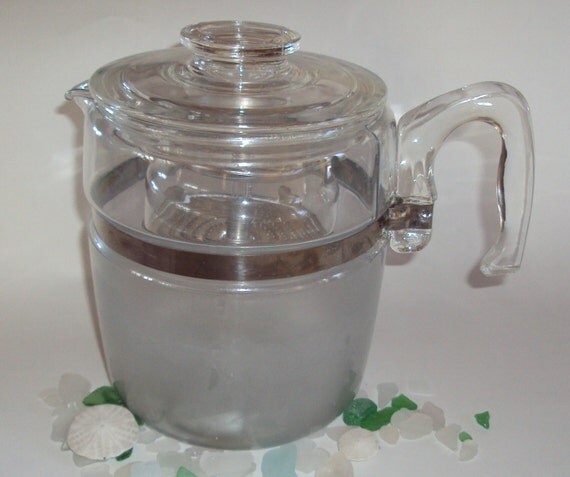 Vintage Pyrex Glass Coffee Maker Pot 9 Cup by MaineFinds on Etsy