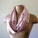 Coral Infinity Scarf - Coral Peach Flowers and Stripes - Handmade Cotton Jersey Circle Scarf - Womens Scarves