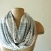 Floral Infinity Scarf - Striped Loop Scarf - Pear Green Floral Pattern and Stripes - Womens Spring Circle Scarf