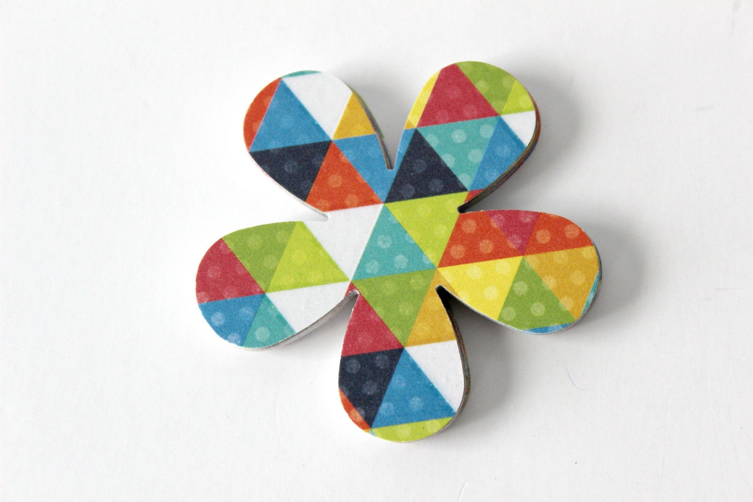 Geometric Flower Die Cuts - Colorful Triangles - Set of 24