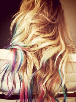 Ombre Pastel Tie Dye Tips, Two, Human Hair Extensions. Colored Hair Extension Clip, Hair Wefts, Clip in Hair, Tie Dye Hair, Dipped Dyed