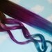 Tie Dye Tips, Purple & Turquoise, Human Hair Extensions. Colored Hair Extension Clip, Clip in Hair, Dip Dyed Hair Tips