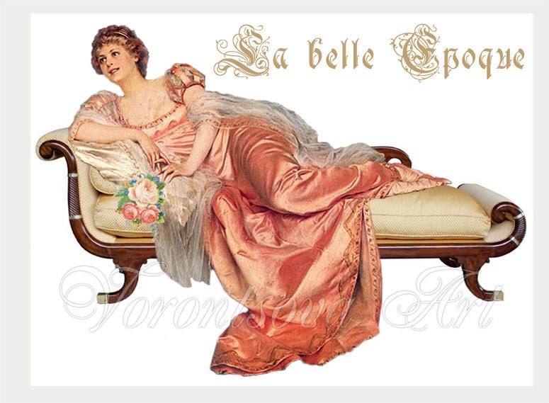 La Belle Epoque Paris Image Transfer for PILLOWS, tea towels, bags. French vintage digital collage sheet. Printable download. 025