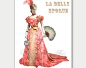 Belle Transfer for PILLOWS, tea towels, appron, bags and more. Digital Collage Sheet. Printable Imade 021