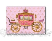 Little PRINCESS Rose carriage. Digital Collage Sheet for paper web design, invitations, gift  tags. Imade 019