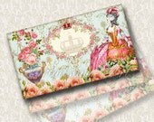 Marie Antoinette cards thank you business cards - price hang tags Printable download Digital Collage Sheet  - etsy shop labels -203