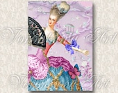 Marie Antoinette in the Chinese Room. Large image. Digital Collage Sheet. Personal & Commercial Use for paper, invitations, gift tags 045