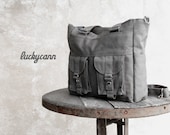 BAILEY // Dark Grey // 021 // Luckycann // Handmade // Canvas Bag // Holiday Sale // 10% off