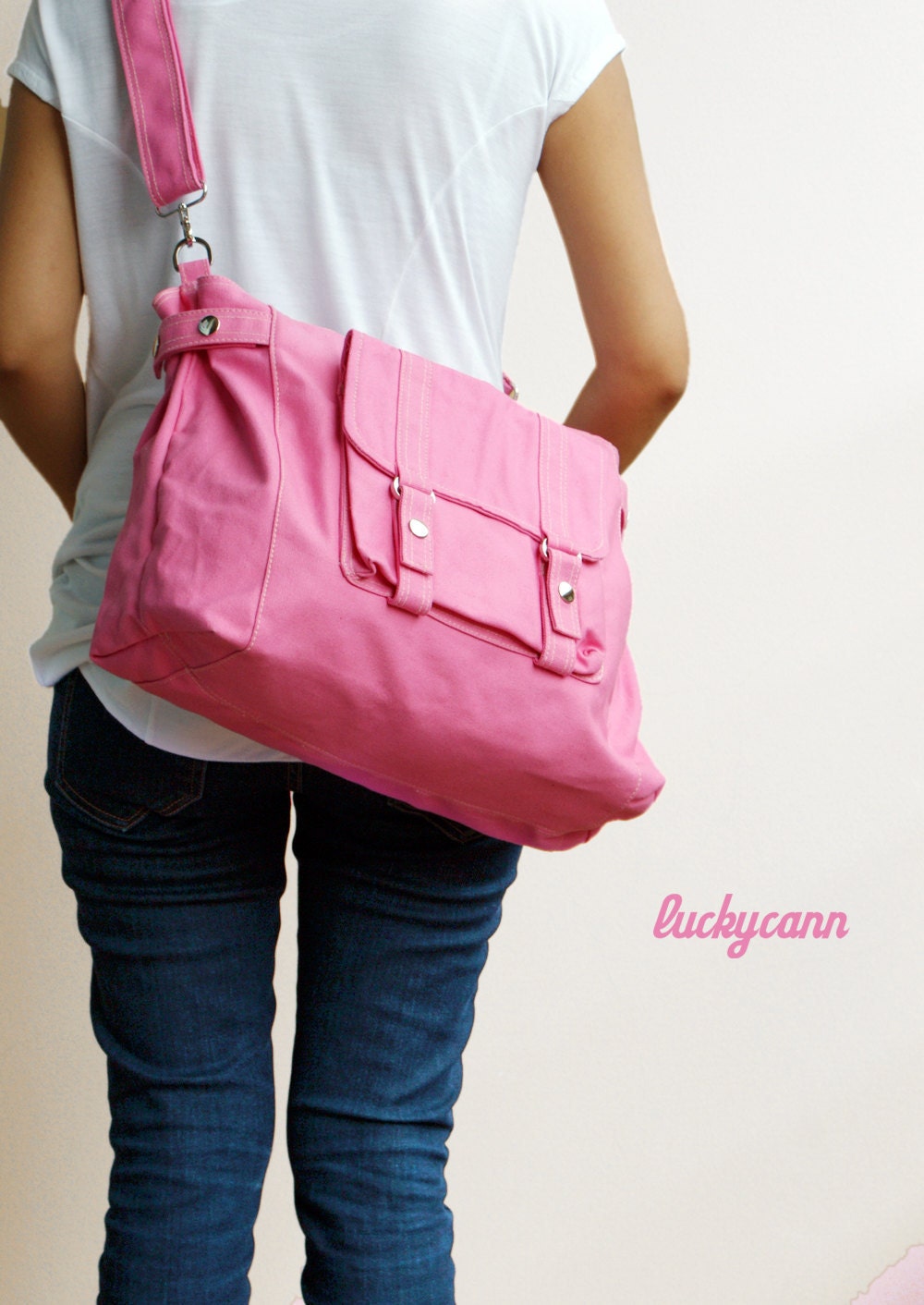 CARSON in Hot Pink // Everyday Canvas Bag by Luckycann