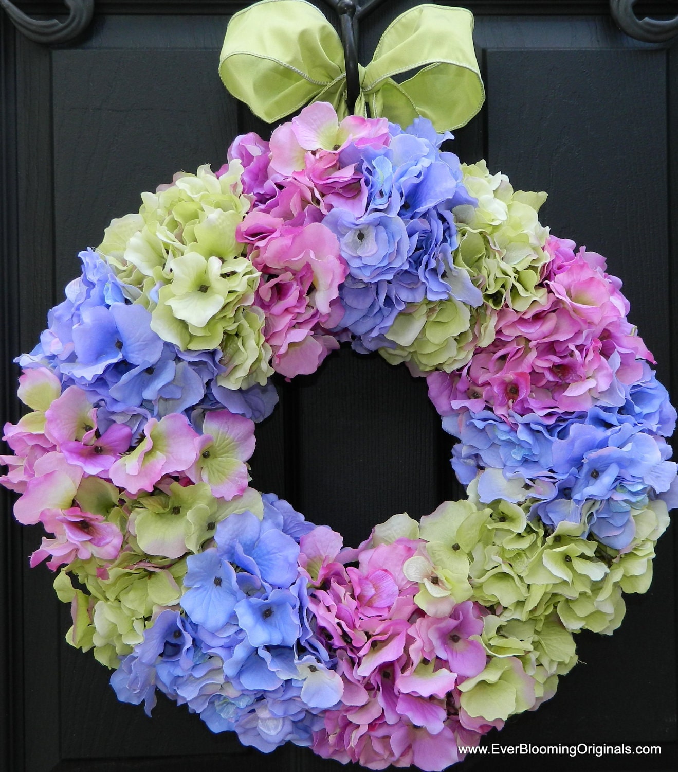 Hydrangea Wreath  Outdoor Wreath  Multi Wreath  Door Wreath