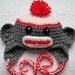 Sock monkey hat for newborn (0 - 3 mon)