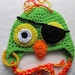 green parrot pirate hat sized for toddler