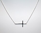 Sterling Kelly Ripa Skinny Sideways Cross Celebrity Inspired