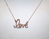 NEW Modern CZ Love Script Necklace - Celebrity Inspired