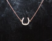 Rose Gold Horseshoe Necklace - Connector - Rose Gold