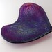 Fused Glass Valentine Heart Dish Candle holder Embossed Iridized Glass Fuchsia 246