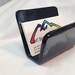 Fused Glass Business Card Holder New York Black on Black  339
