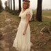 Vintage Wedding Gown Lace Ivory Ruffled 70s Bohemian Hippie Dress - Jude