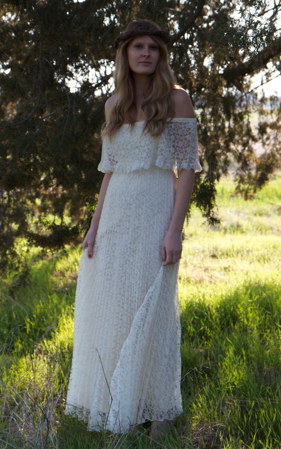 Bohemian Vintage Wedding Dress - Maya