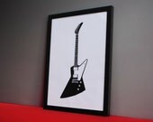 Guitar Screenprint - Gibson Explorer - music wall art