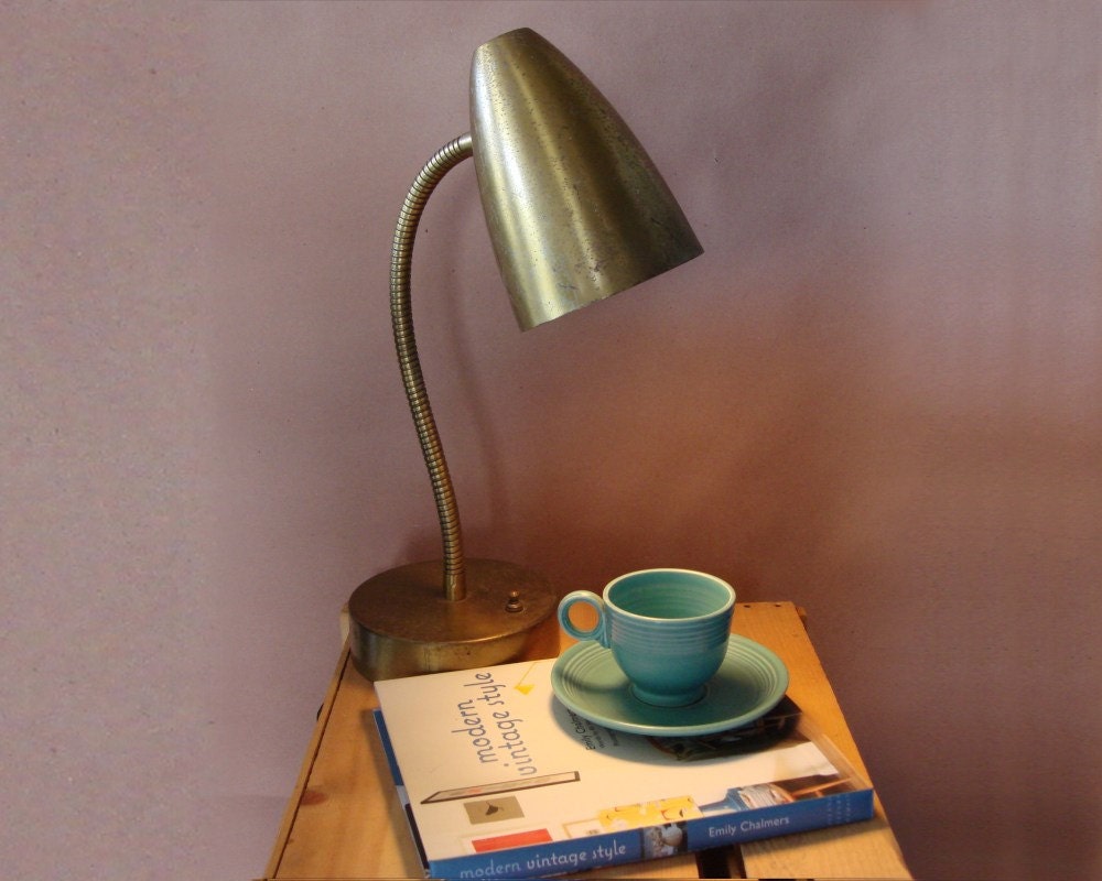 Industrial Mid Century Task Lamp Gooseneck Vintage 1950s