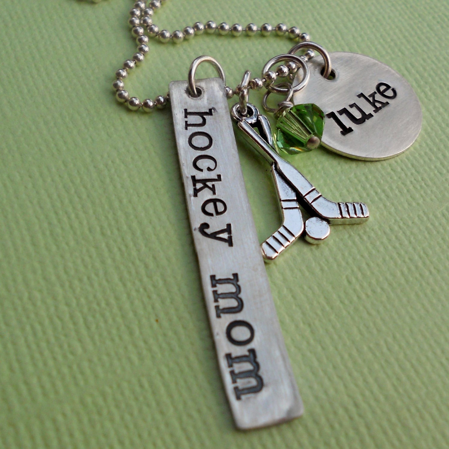 LOVE OF HOCKEY - Sterling Silver Hand Stamped Necklace