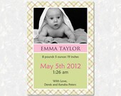 Photo Birth Announcement Printable DIY - Customized for you