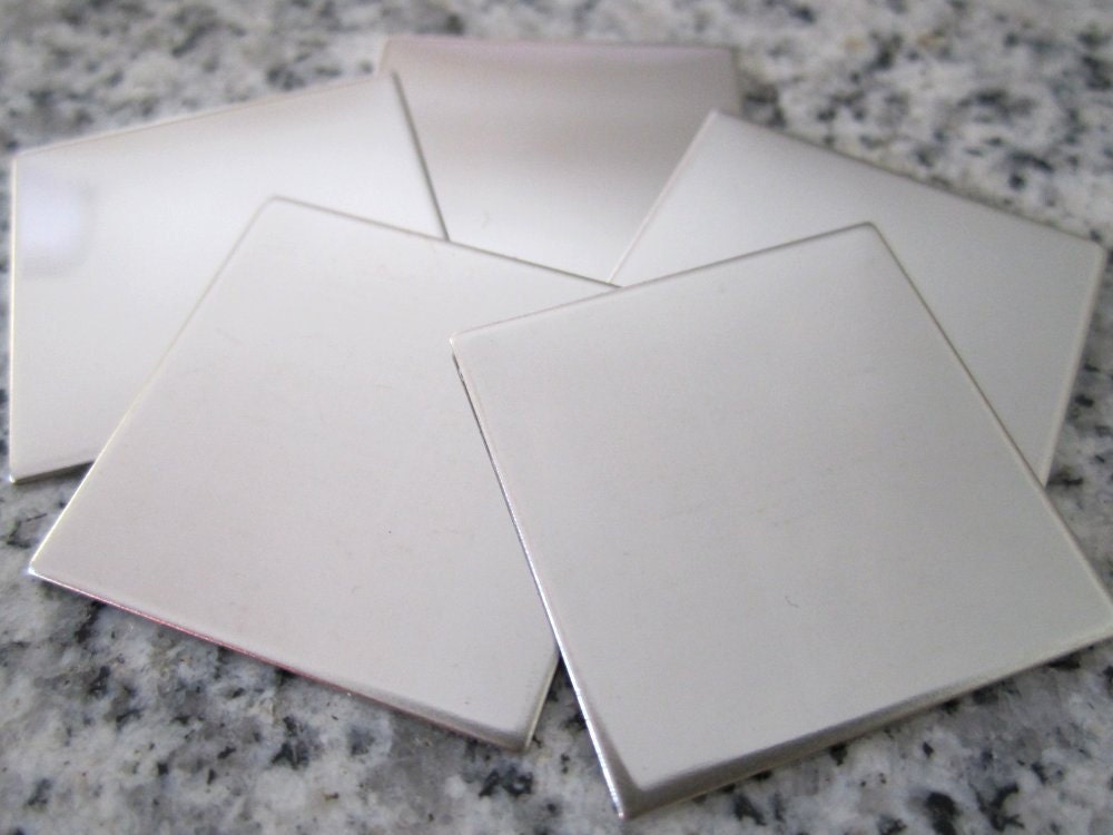 1" (25MM) Square Stamping Blanks, 22g Stainless Steel - AWESOME Silver Alternative S08N