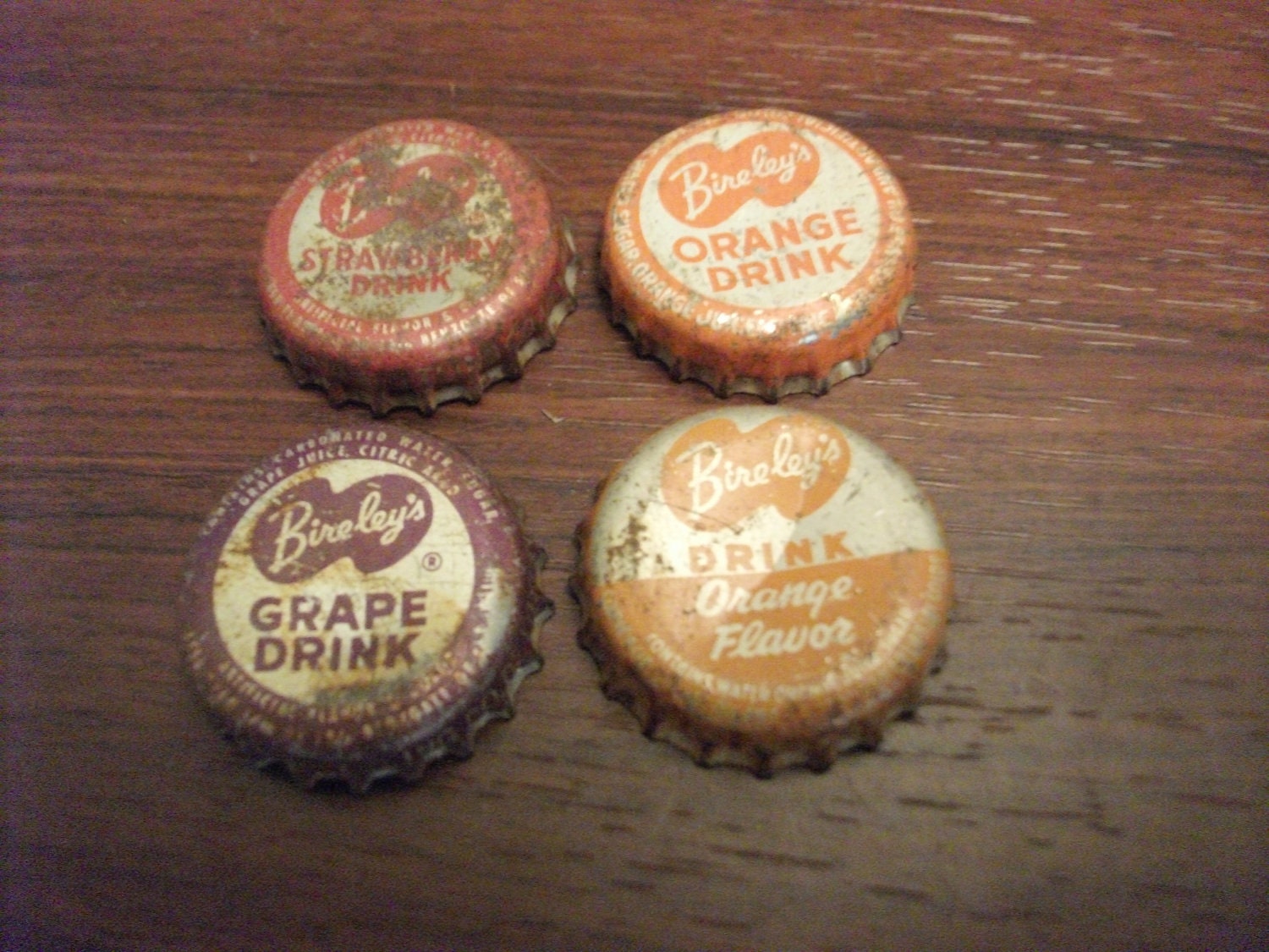 Set of Four Bireley's Bottle Caps