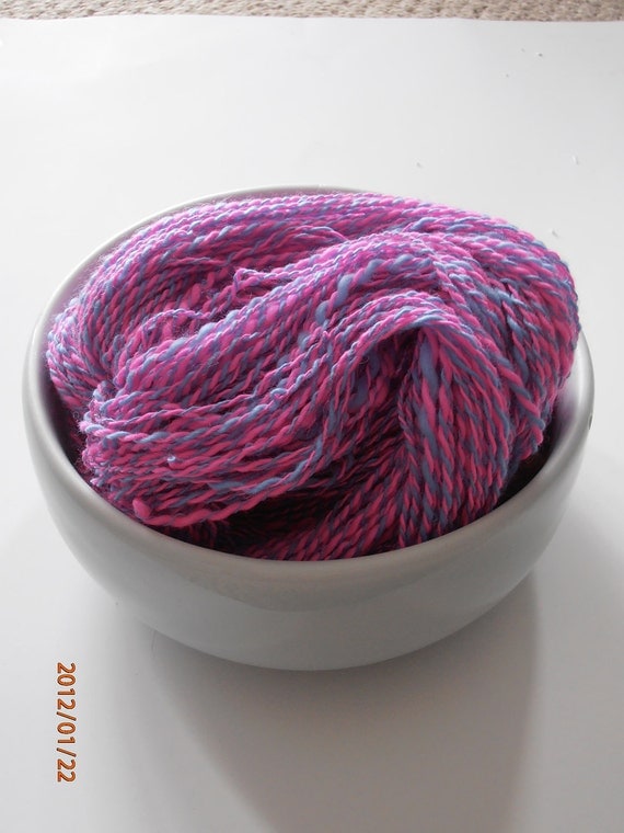 Bubble Gum and Blue Skies Merino handspun
