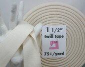 100% cotton twill tape natural unbleached - 1 1/2" wide x 3 yards