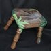 Handpainted dinosaur footprint child's footstool