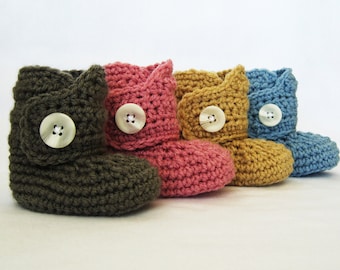 CROCHET PATTERN Baby Button Boots (4 sizes included from newborn-24 months) Instant Download