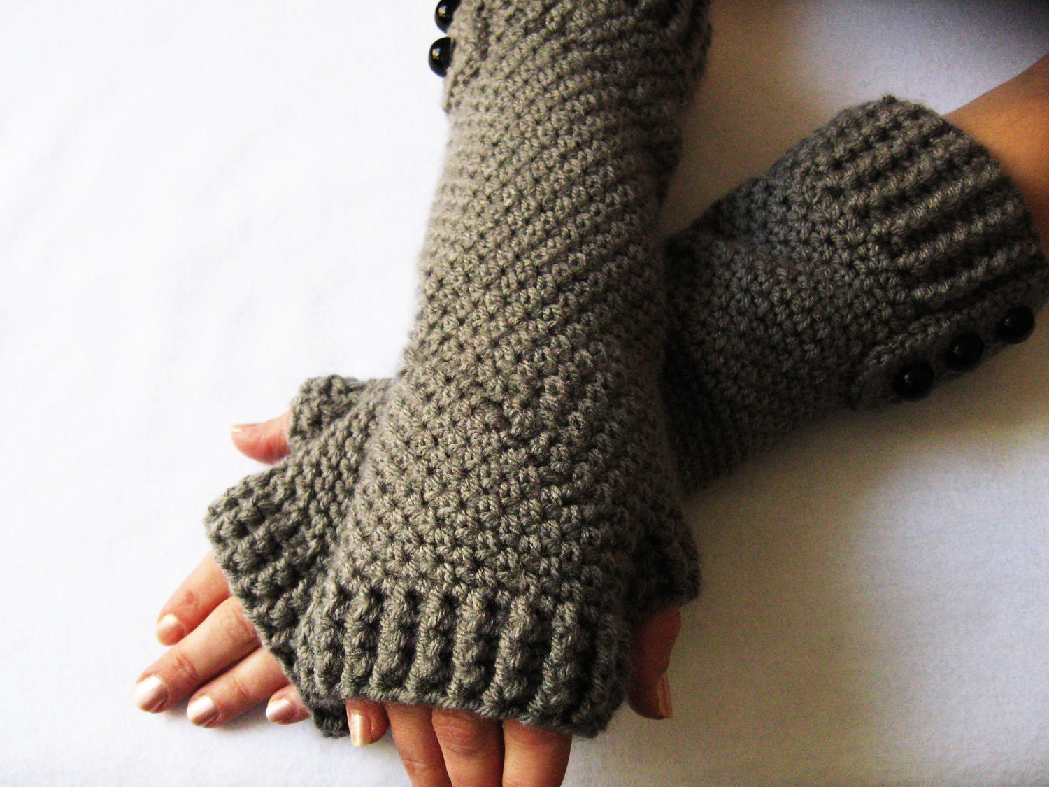CROCHET PATTERN Fingerless Gloves (Sizes Adult Small to X-Large) Instant Download
