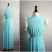 Vintage 70s Sweet Lace Powder blue Slip Dress. Size S/M/L
