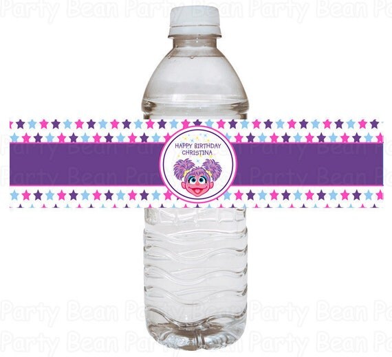 Sesame Street Water Bottle Labels - Birthday Party -Digital File - You Print - Abby Cadabby-Zoe-Rosita Il_570xn