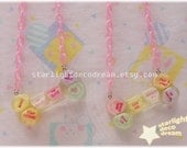 CHOOSE ONE Conversation Love Hearts Big Bone Resin Plastic Chain Necklace for Fairy Kei, Kawaii, Decora