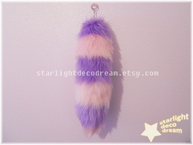 Large Cheshire Cat Style Faux Fur Fox Fairy Tail for Decora Kawaii Scene or Fairy Kei Cute Fashion