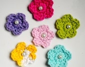 6 Crochet Flowers Applique, Supplies