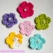 6 Crochet Flowers Applique, Supplies