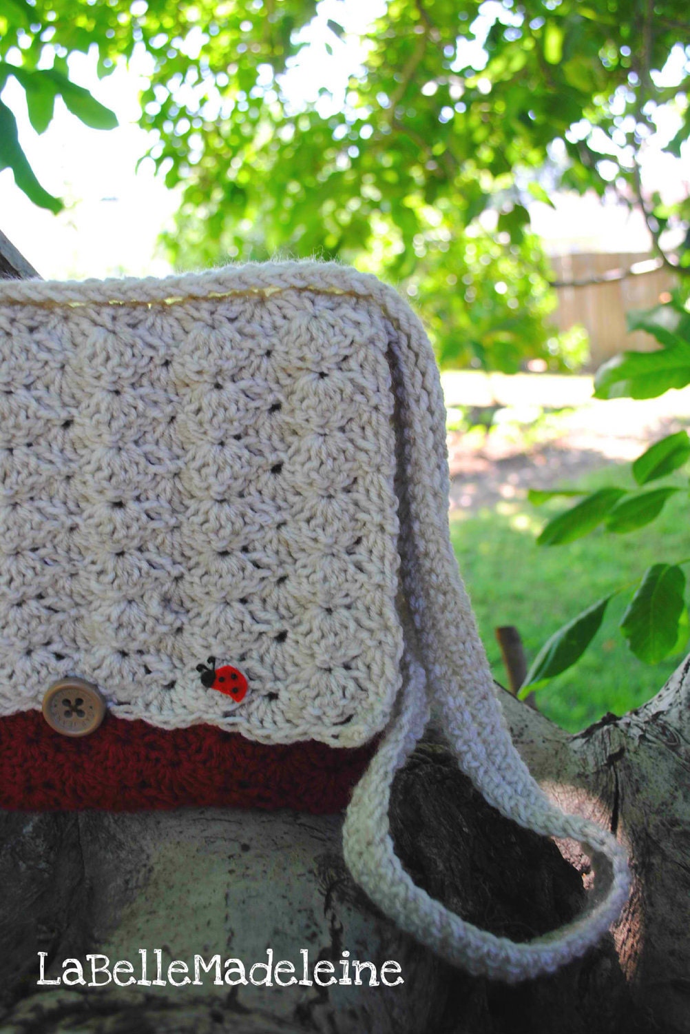 Crochet Messenger Bag, Handbag, Purse, book bag FREE SHIPPING