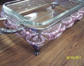 Shabby Chic French / Bakeware / Pyrex / Baking Dish / Casserole Dish /  Shabby Chic / Serving Dish / Upcycled / Houseware / Cookware