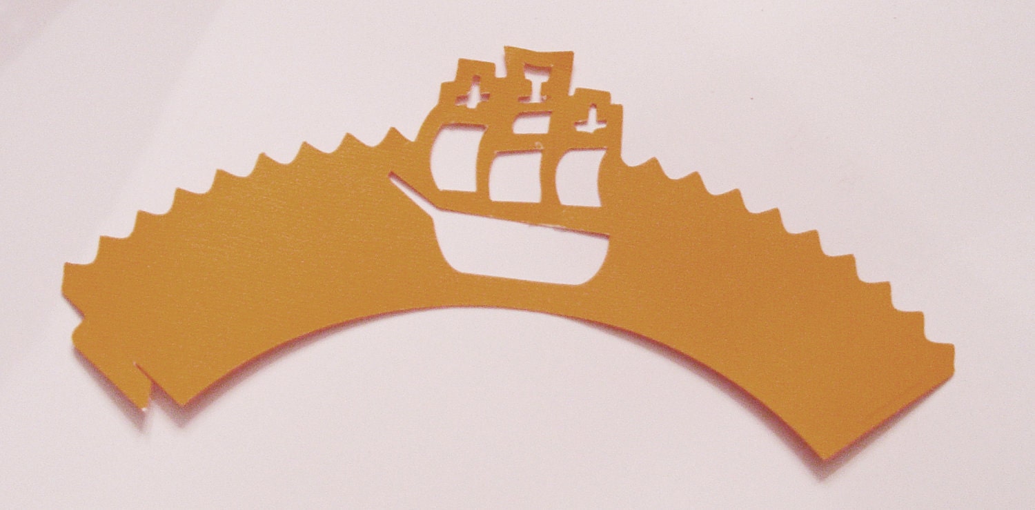 Pirate Ship Cupcake Wrapper (cwt-029) - Made To Order