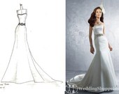 dress sketch of YOUR special dress - a perfect gift...