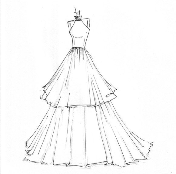 dress sketch of YOUR special dress - a perfect gift...